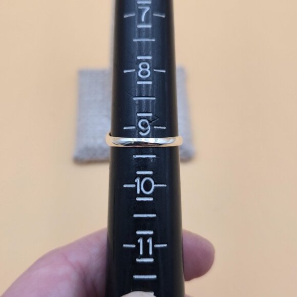 Size 9.25 Sterling Silver Black Stone Inlay Simple Band Ring A5429 - Picture 6 of 8